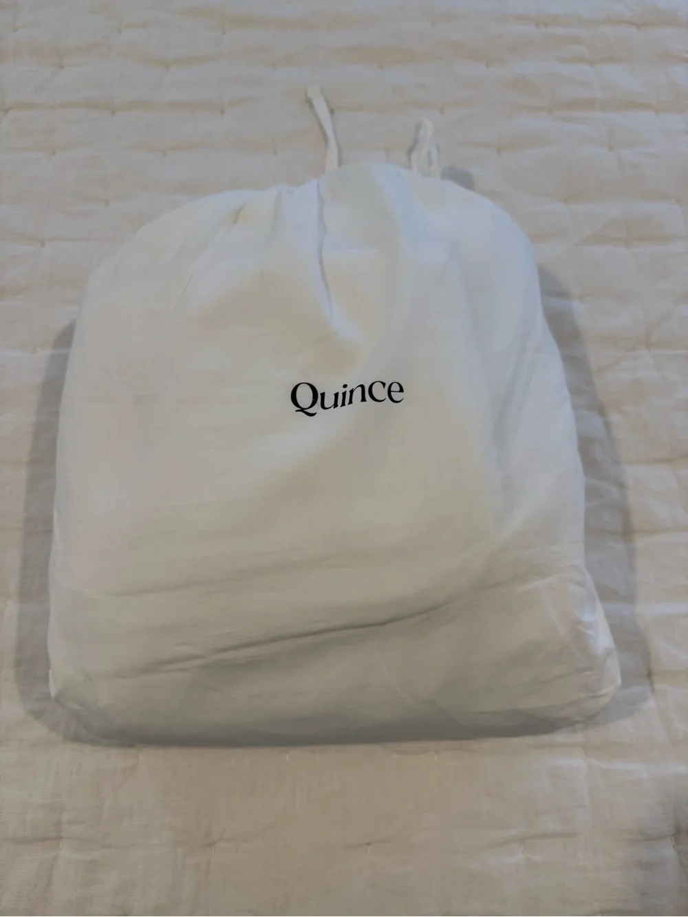 New Quince Organic Luxe Honeycomb Duvet Cover Set Full/Queen $114 White